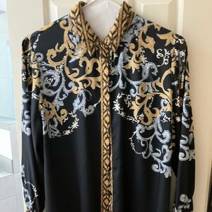 Chico’s Ruched Cuff Placed Print Tunic